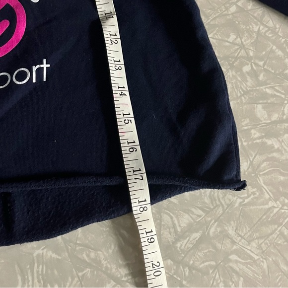 girls justice sport cropped hoodie navy blue neon size 12 - Picture 5 of 6